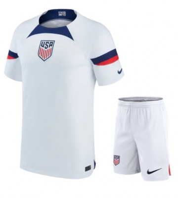 United States Replica Home Stadium Kit for Kids World Cup 2022 Short Sleeve (+ pants)